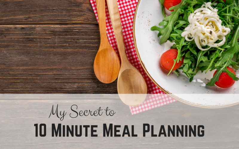 My Secret to 10 Minute Meal Planning